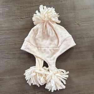 Gap Kids Cream Pom Pom Hat